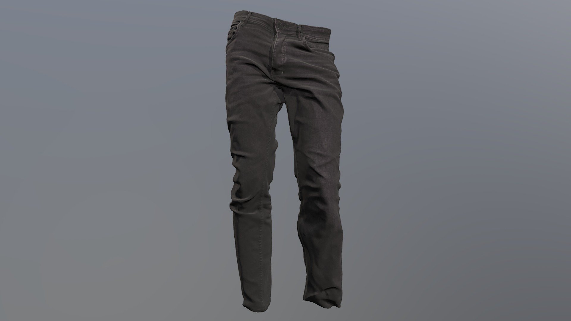 A pair of black denim jeans, ideal for a stylish look. One of the most popular garments of clothing around 3d model