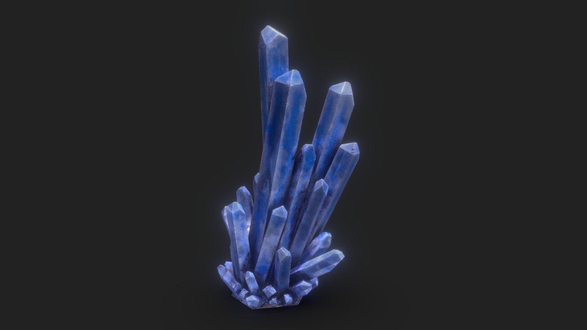 A blue spiky crystal 3d model