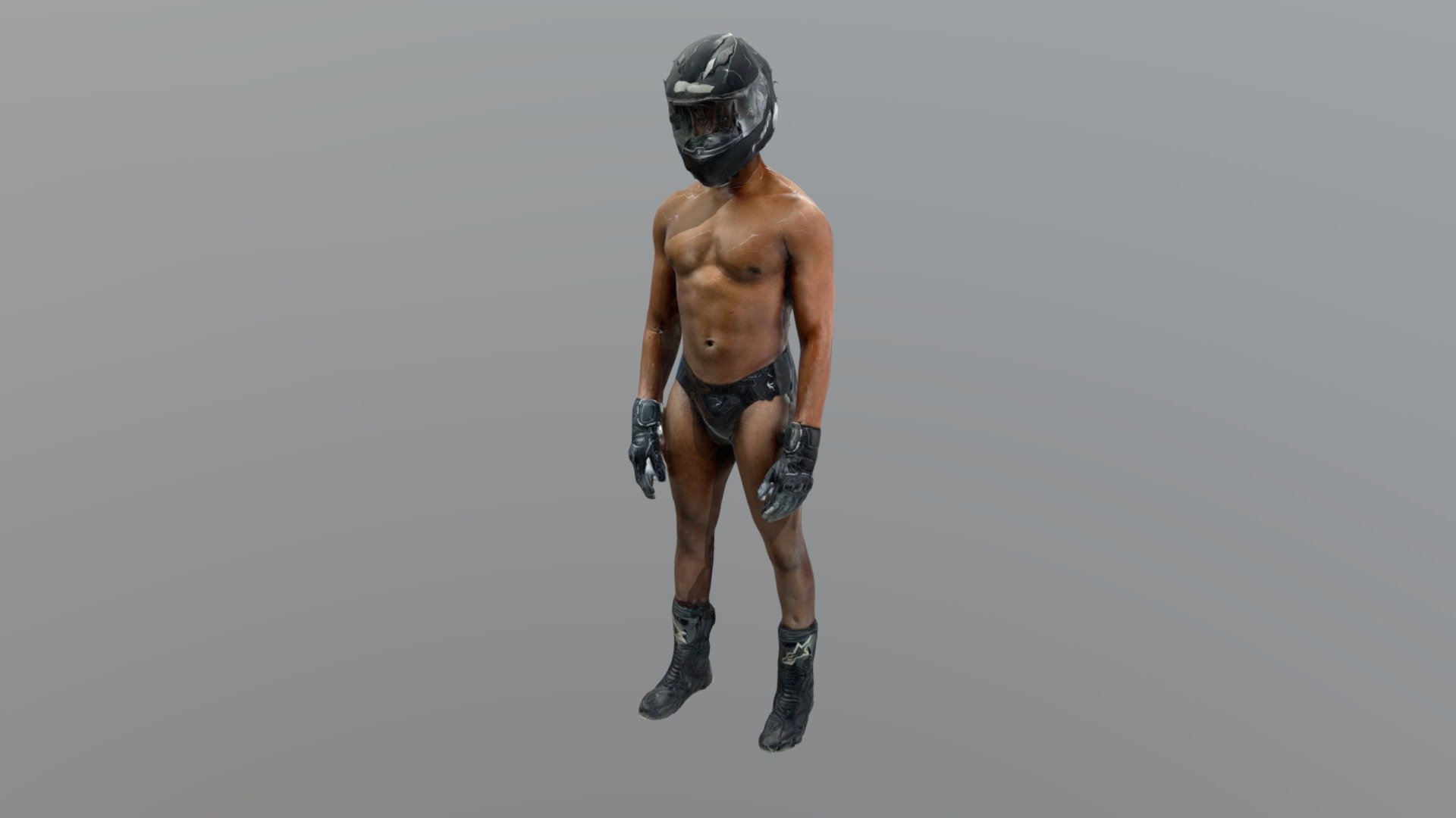Hand embroidered WRESTLERS brief - LOOK 6 - 3D model by thomaspierrejean 3d model