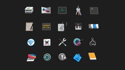 Utility Icons apple, augmentedreality, icon, virtualreality, behance, utility, 3d, cinema4d, concept