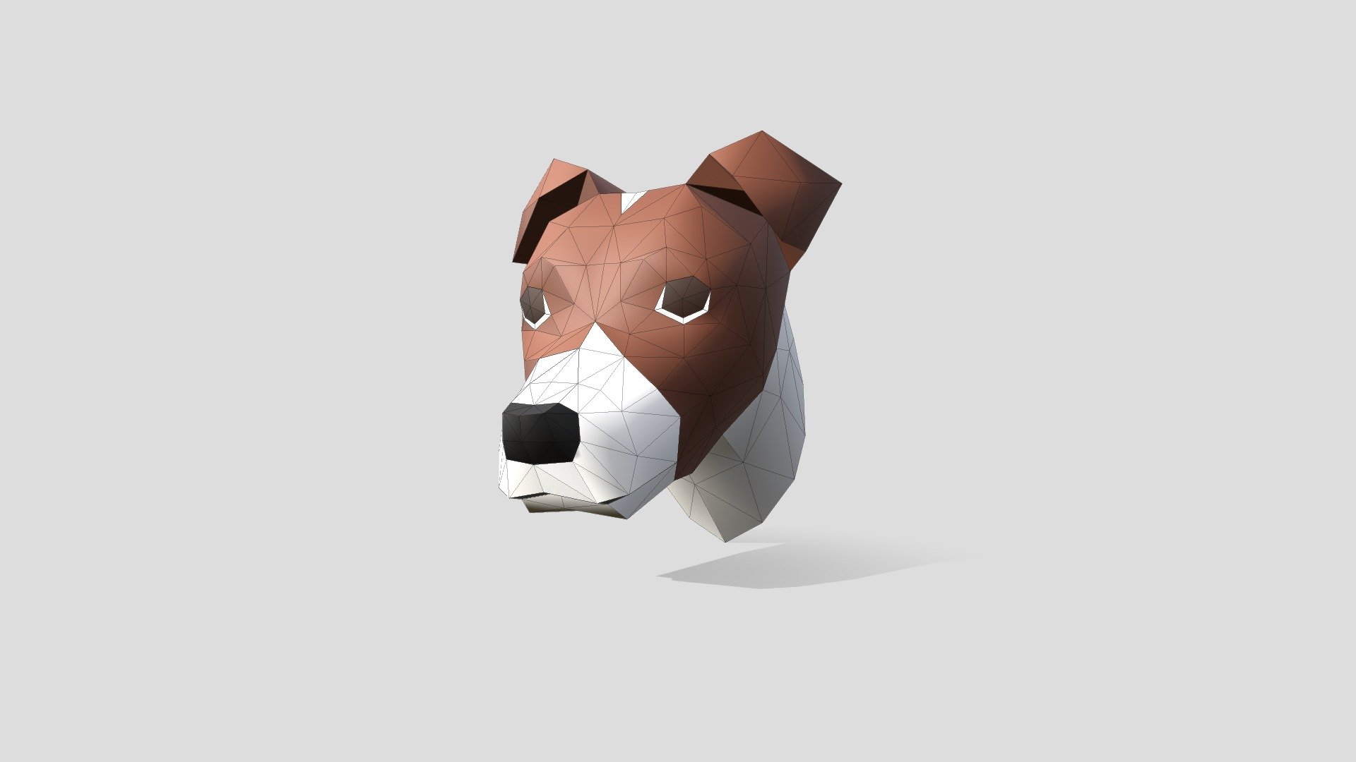 Cabeza de perro estilo trofeo, modelo lowpoly.
Recomendado para pepakura, impresión 3D - Cachorro Mixto - 3D model by vanneyepes6 3d model