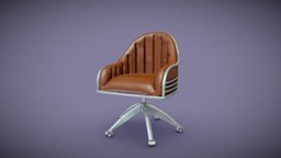 Vintage Armchair desktop armchair, archviz, realtime, baked, furniture, real-time, real-time-model, substancepainter, substance, blender