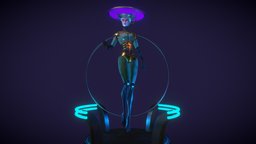 The Conductor lights, computer, fanart, pose, pc, retro, posed, neon, glow, floating, copper, ai, weathered, obsidian, 1996, 2019, ceres, ultraviolet, idle, retrogasm, oxidated, sentient, conductor, oxidation, game, animation, animated, robot