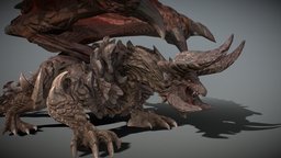 Boss Dragon Animated beast, wyvern, dragons, hell, heritage, attack, boss, mythology, game-ready, idle, mythical-creature, bosscharacter, 3dhaupt, bossmonster, black-dragon, character, game, creature, animation, dragon, wall, bossdragon