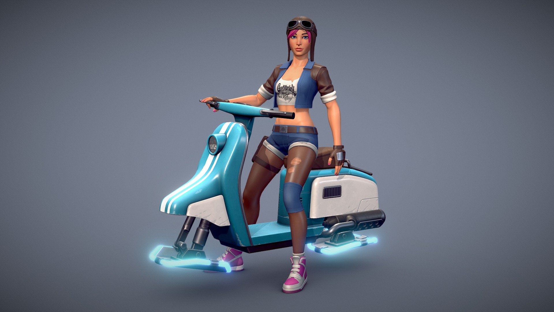 I had an idea of an anti-gravity vehicle that looks like classic scooter. I used Honda Julio for the base) - Racer - 3D model by artrobot 3d model