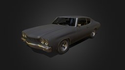 1970s Muscle Car #3 muscle, classic, automotive, old, coupe, game-ready, blender, vehicle, car