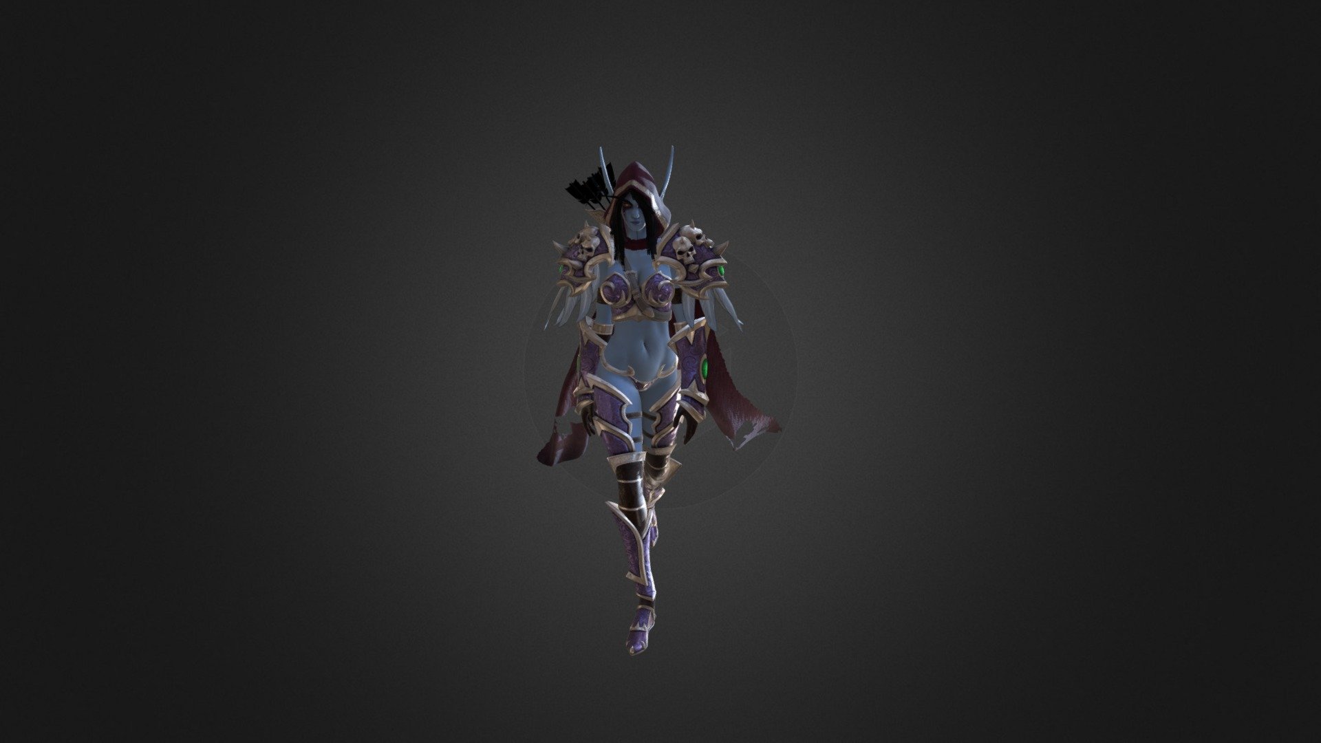 I finished a animation I made after a personnal challenge. A friend and I decided to make a walkcycle animation with the sylvanas model of Ray Le (thanks a lot for that model ♫) in 1 hour and 30 minutes (check my artstation to see the result). But I just couldn’t stop there. So I took a few more hours to tweek the animation and finish it entirely. and… TADAAAA! !! - Sylvanas Export - 3D model by Aurélien Uzarek (@elpady) 3d model
