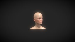 Realistic Female Head Animated Facial Expression