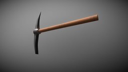Game Ready Grubber Axe Low Poly garden, gaming, mine, mining, unreal, vr, western, ar, metal, farm, tool, farming, gardening, ggroculture, substancepainter, substance, unity, unity3d, asset, game, pbr, gameasset, wood, gameready