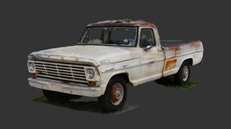 Farm Truck (Free Raw Scan) raw, truck, abandoned, vintage, rusty, beater, junk, rural, farm, 1960s, photogrammetry, vehicle, scan, car, noai