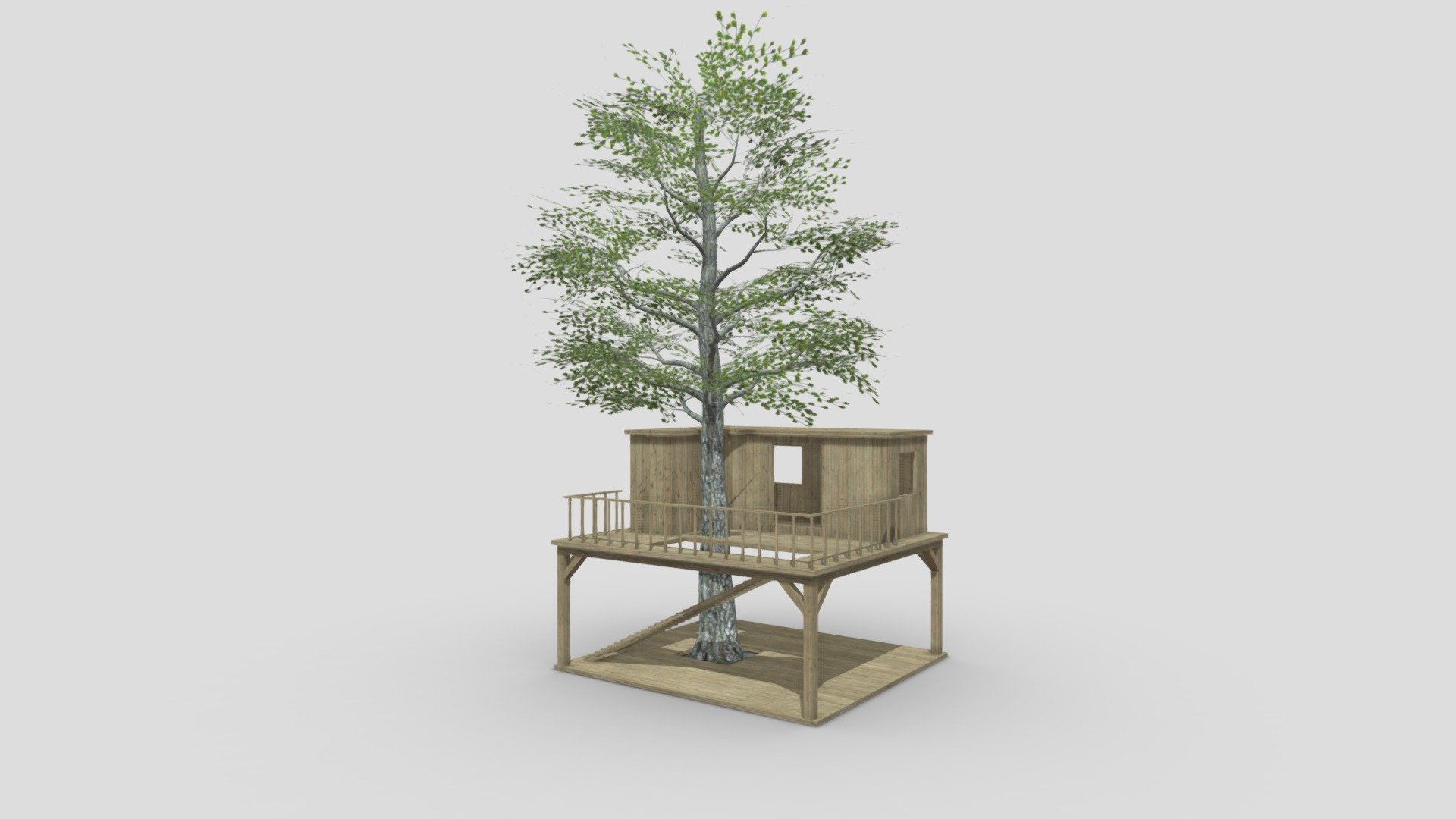 a tree house with a tree made for &ldquo;House Flipper