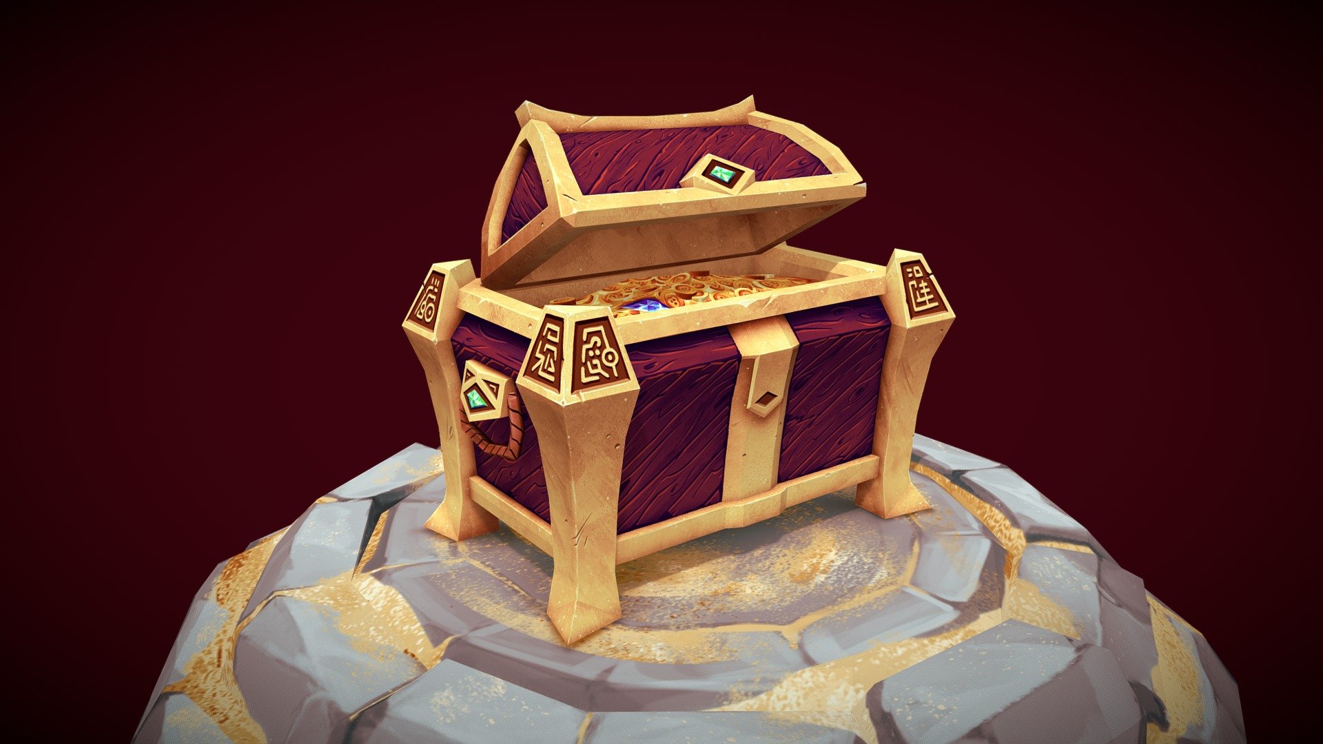 Hand painted Low Poly treasure chest as my first project at DMU

Was inspired little by east asian culture, mixed with sea of theives and the &ldquo;Watcher of Greed