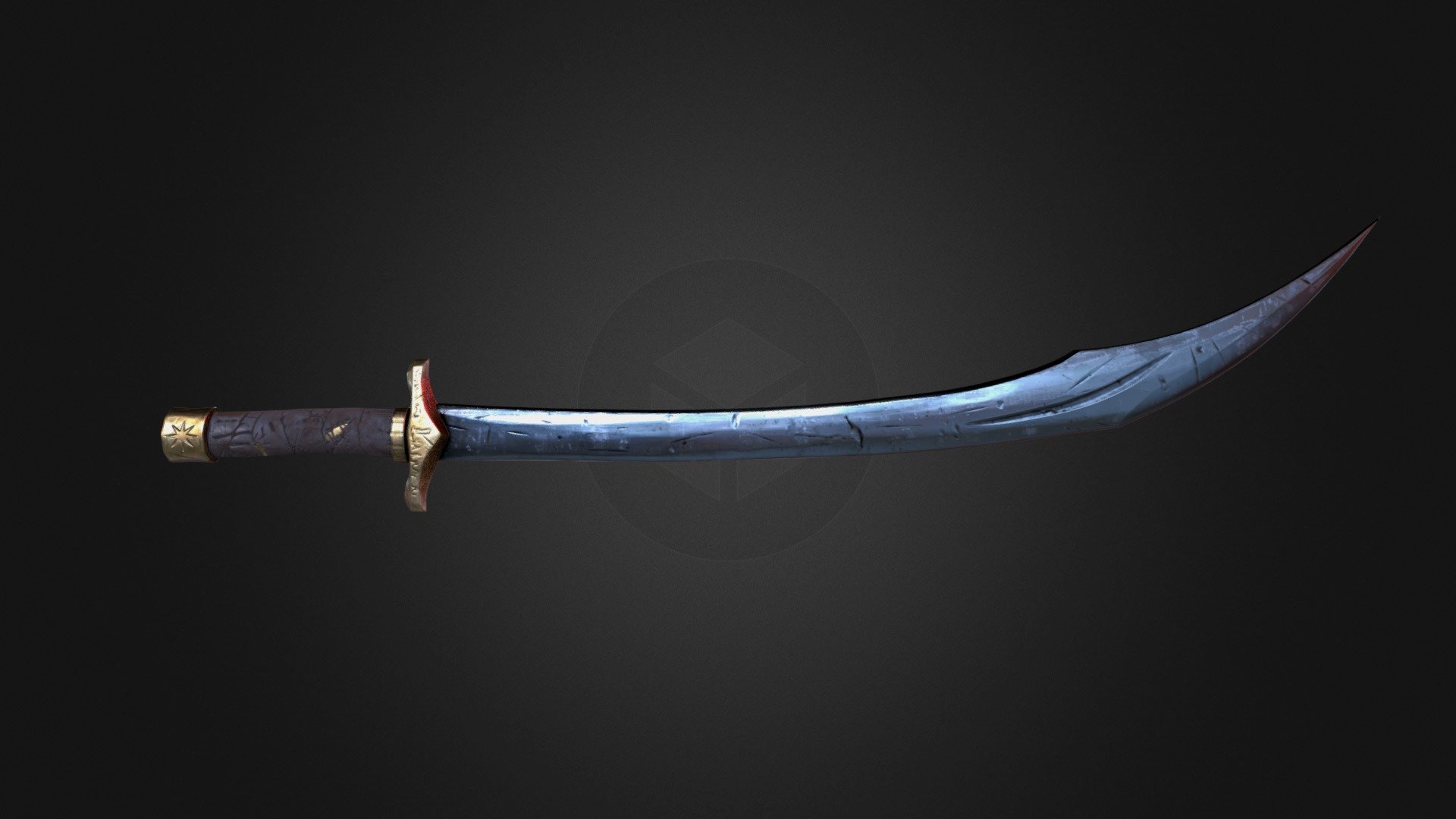 Weapon for Djultkhan guardians - Arabic Saber - 3D model by fly4xy (@4xy) 3d model