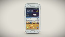 Samsung I8160 Galaxy Ace II La Fleur White brick, smart, smartphone, cellular, phone, cellphone, low-poly, 3d, low, poly, model, mobile, digital