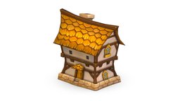 Cartoon Old Wooden Hotel Tovern House Building wooden, toon, historic, towerdefense, hotel, board, antique, defense, planks, window, barn, canteen, hut, boulder, plaster, old, beam, shingles, shelter, gatehouse, bouldering, barrack, dining, tower-defense, lowpoly-gameasset-gameready, lowpolymodel, homestead, guesthouse, handpainted, architecture, low-poly, cartoon, lowpoly, stone, gameasset, house, building, textured, door, "gameready", "wall", "tovern"