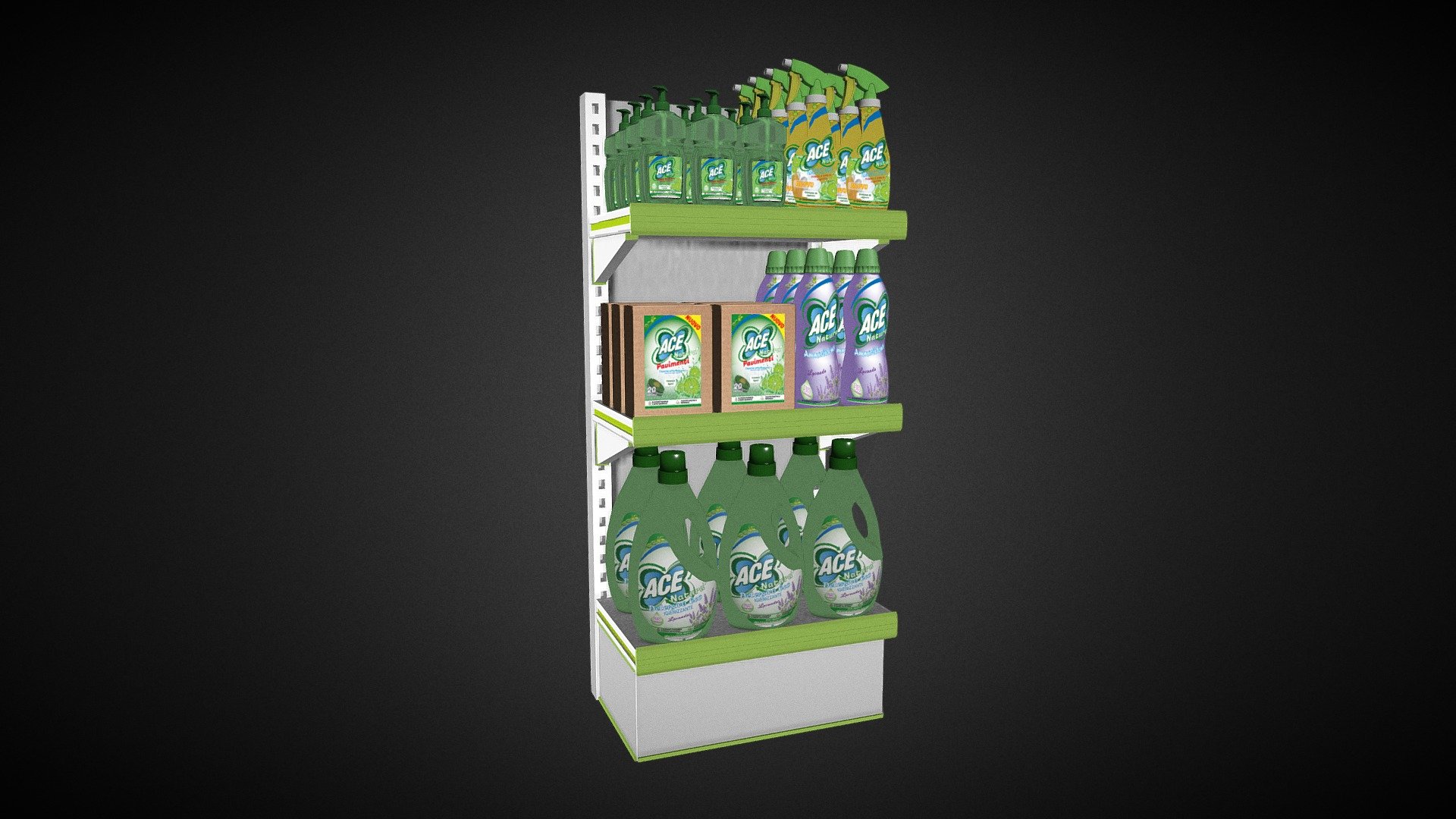 Shelf Detergent Ace  New Eco Product - Detersivo eco Pavimenti - 3D model by Pier (@Pierangelo.Dibari) 3d model
