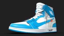 Jordan 1 Off White UNC shoe, one, style, leather, white, high, fashion, off, foot, shoes, retail, footwear, sole, running, sneaker, sneakers, jordan, apparel, trainers, air, 1