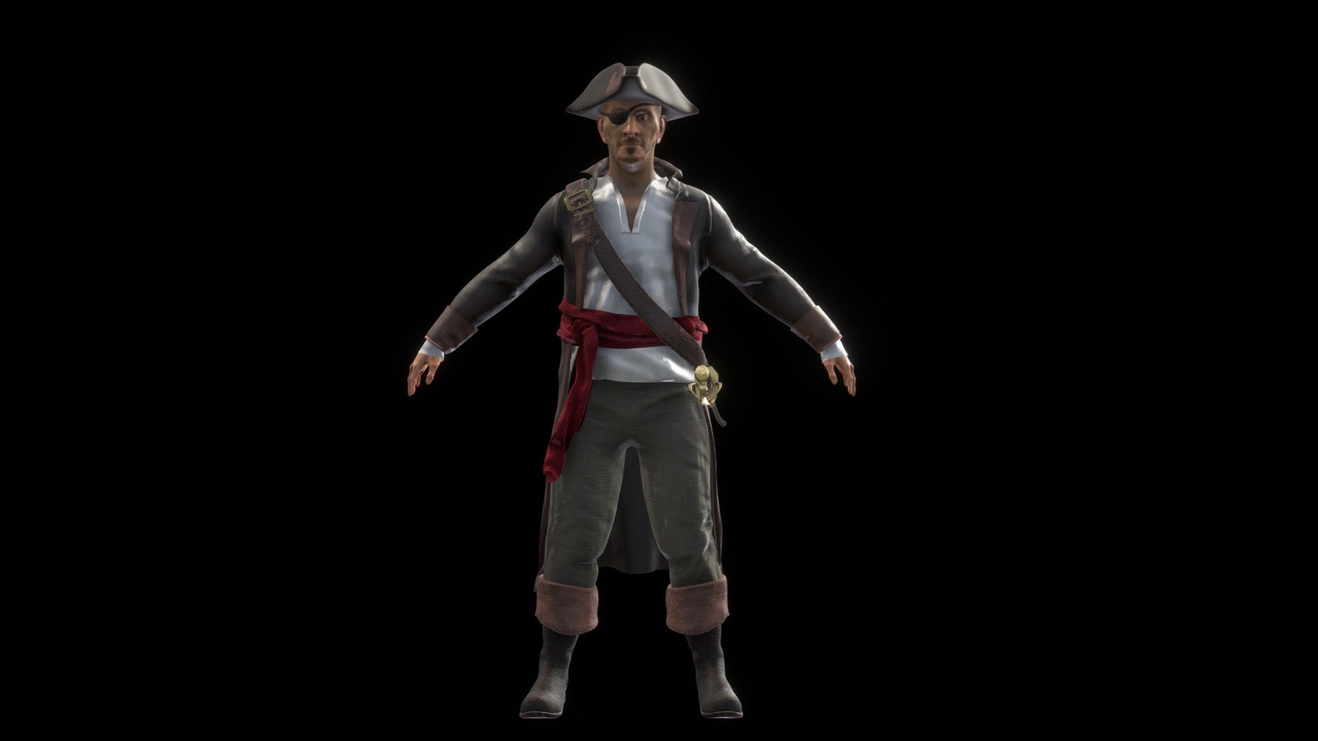 3D character model - Bailey Moss Pirate Model - Download Free 3D model by bailey.moss 3d model