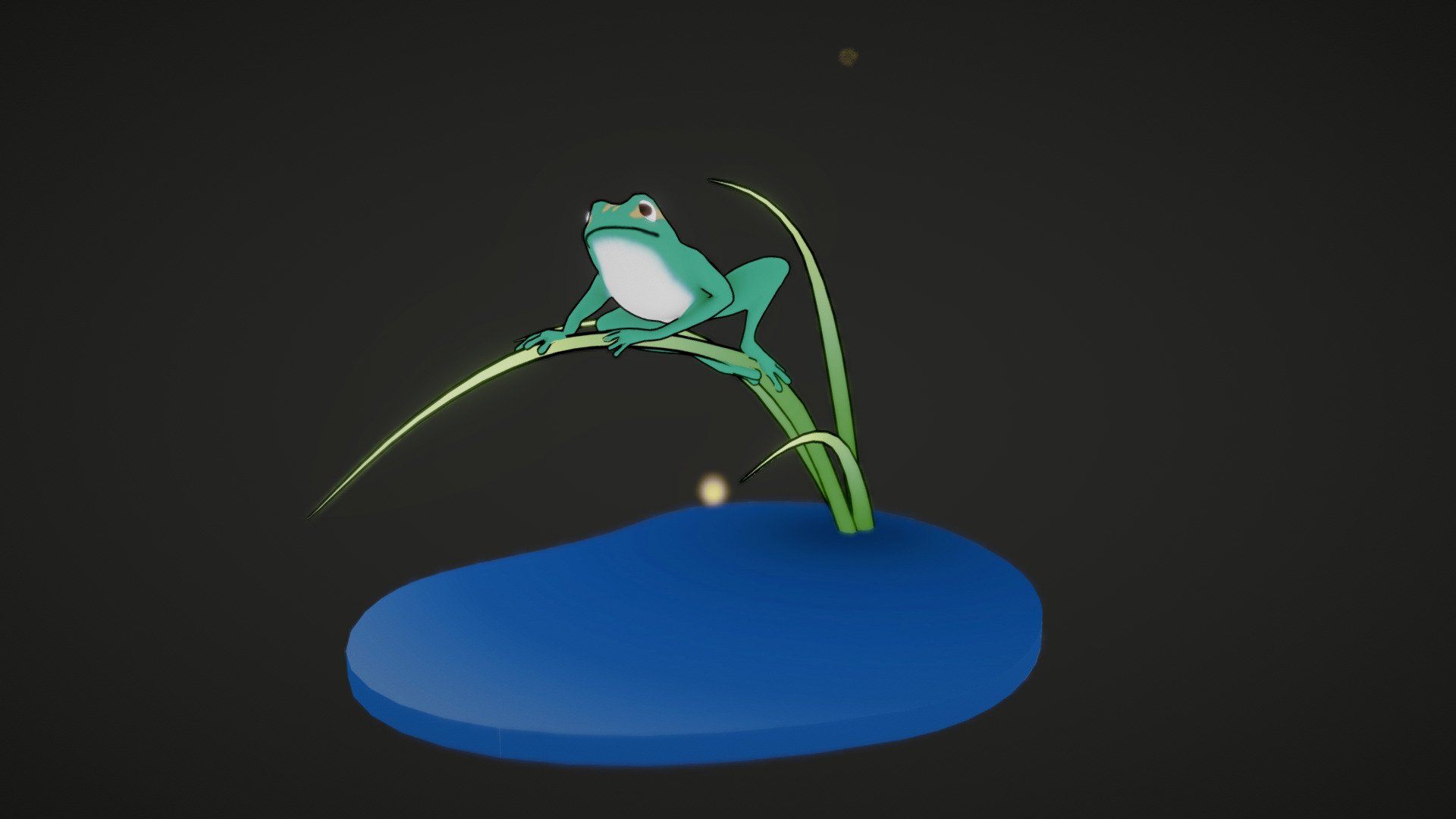 Cartoon style frog 3d model