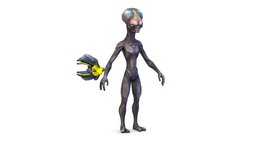 Low Poly Skinny Grey Alien UFO trooper, brain, stormtrooper, soldier, blaster, future, grey, master, invader, ufo, explorer, skinny, carbon, cyborg, android, boss, galaxy, extraterrestrial, alien, beautiful, et, mind, spacesuit, intelligence, sky-fi, ethereal, researcher, bosscharacter, character, sci-fi, monster, space, skyfi, ufo-alien-space-ship, envelopes, spacesuiter, seraphic