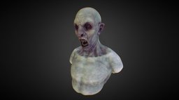 Vampire Bust sculpt, portrait, wip, realistic, head, bust, creature, zbrush