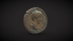 Coin (medallion), Emperor Marcus Aurelius RRMH archeology_3d_model, history-historical-cultural-heritage