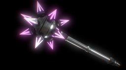 Futurism Themed Mace future, medieval, morningstar, mace, weapon-3dmodel, weapon, futuristic, morning-star