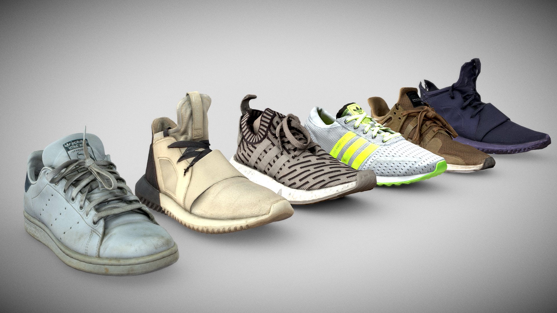 Adidas Shoes Bundle photogrammetry assets.

Sorry by advance for the topologies differences, my workflow change through the years 3d model