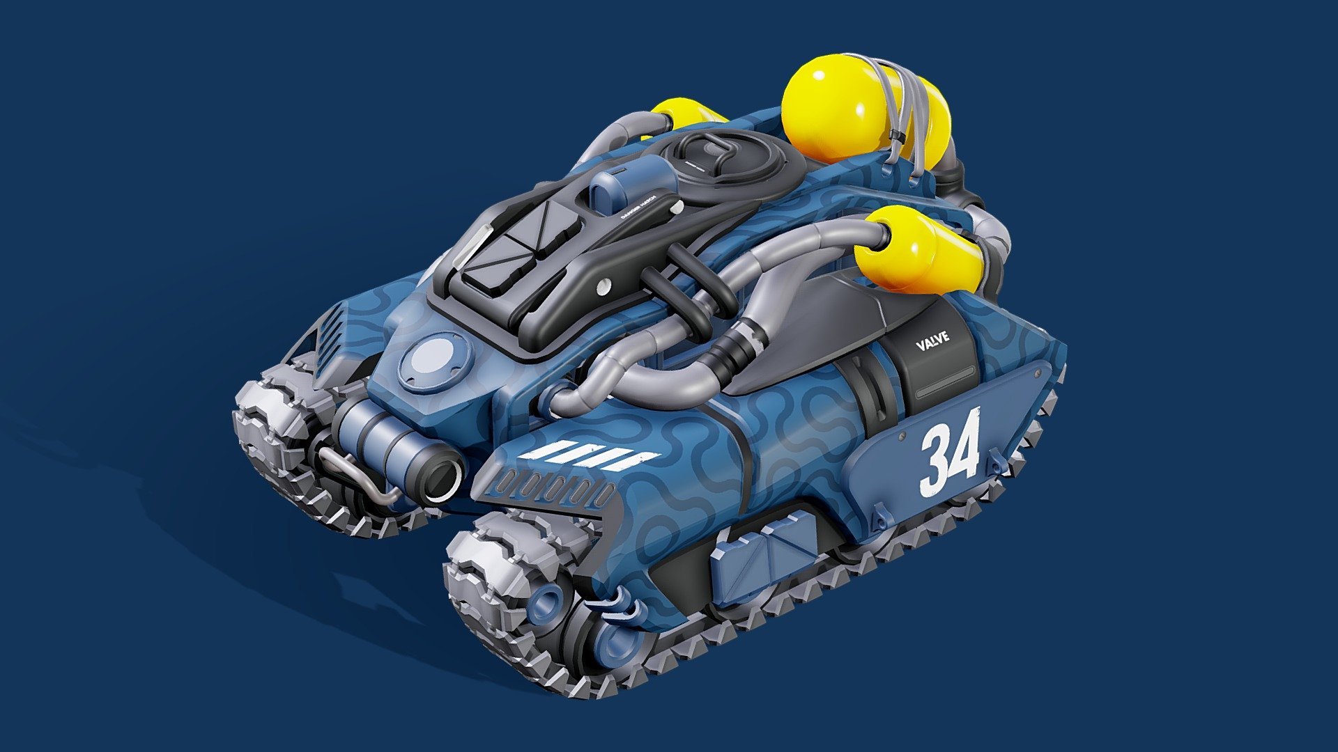 A mixture of a tank with water gun bottles 🌊 - Water Gun Tank - 3D model by Luís Cherubini (@luischerub) 3d model