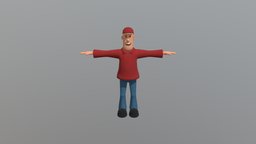 Simple Cartoon Character Low-poly 3D model