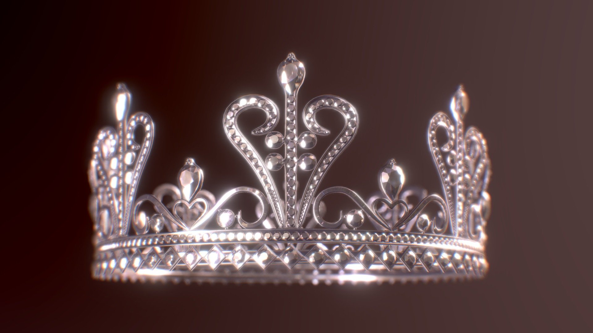 Crown 3D object model in .obj format. Generic materials are included in .mtl file. For best results tweak your own render engine and materials. You also might be interested in other my tiara and crown models: https://sketchfab.com/sk-pro/collections/tiaras , https://sketchfab.com/sk-pro/collections/crowns . Best Regards 3d model
