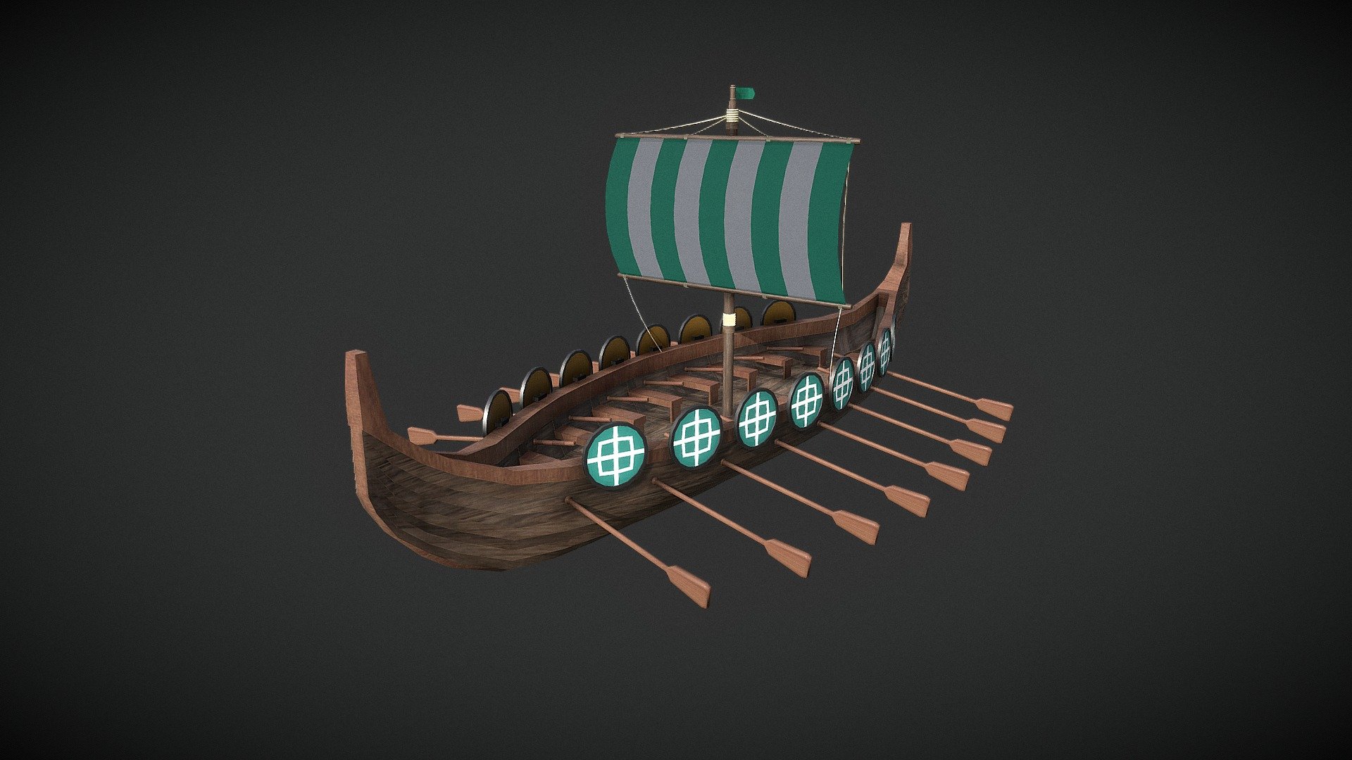 A wooden viking era longboat, made for sea and river travel. It is possible Ragnar once sailed this boat across the sea to Wessex, but no guarantees.

It was a tough and busy week, but I still wanted to challenge myself with this weeks prompt. Getting the planks on the side right was tricky, but was a fun puzzle to figure out.

Made for week 23 of the #SketchfabweeklyChallenge - Viking Longboat - Download Free 3D model by Rosbergen Designs (@RosbergenDesigns) 3d model
