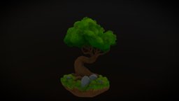 Tree tree, green, plant, gravity, prop, bonsai, art, lowpoly, design, fantasy, concept