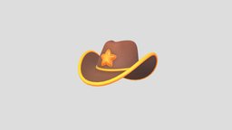 Prop250 Cowboy Hat hat, cow, cute, cap, boy, fashion, party, brown, cowboy, western, head, star, costume, sheriff, wear, brim, character, cartoon, man, clothing, space, noai