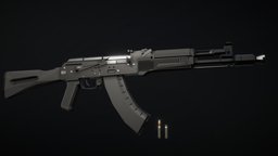 Low-Poly AK-104 762x39, lowpoly, 100-series