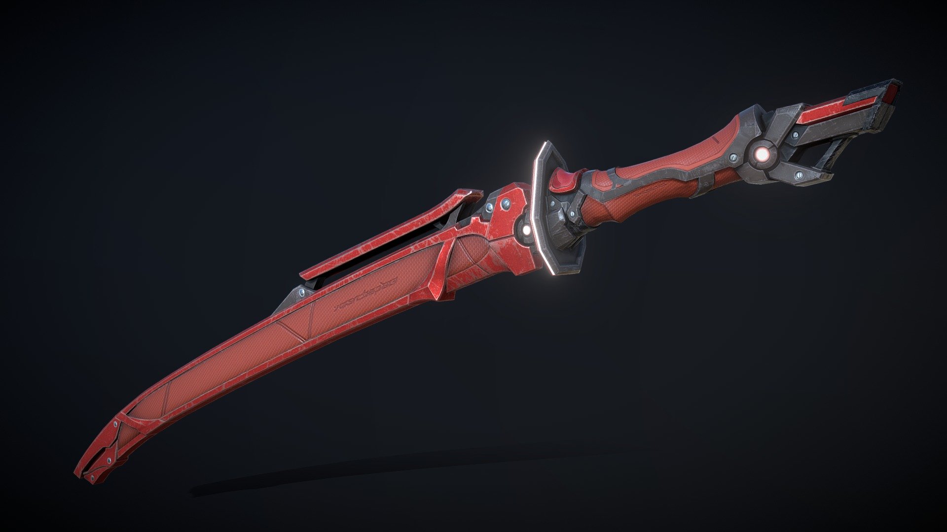 A sci-fi Katana sword with a seathe.
Based on several designs from Spark621, with a lot of modifications such as the glowing edge or the tilted seathe.
For a similar design check this other scifi weapon: https://sketchfab.com/3d-models/the-cracker-e1e5f3fd879c4eb28c317fa523b62692 - Carmine Katana - 3D model by Typhen 3d model