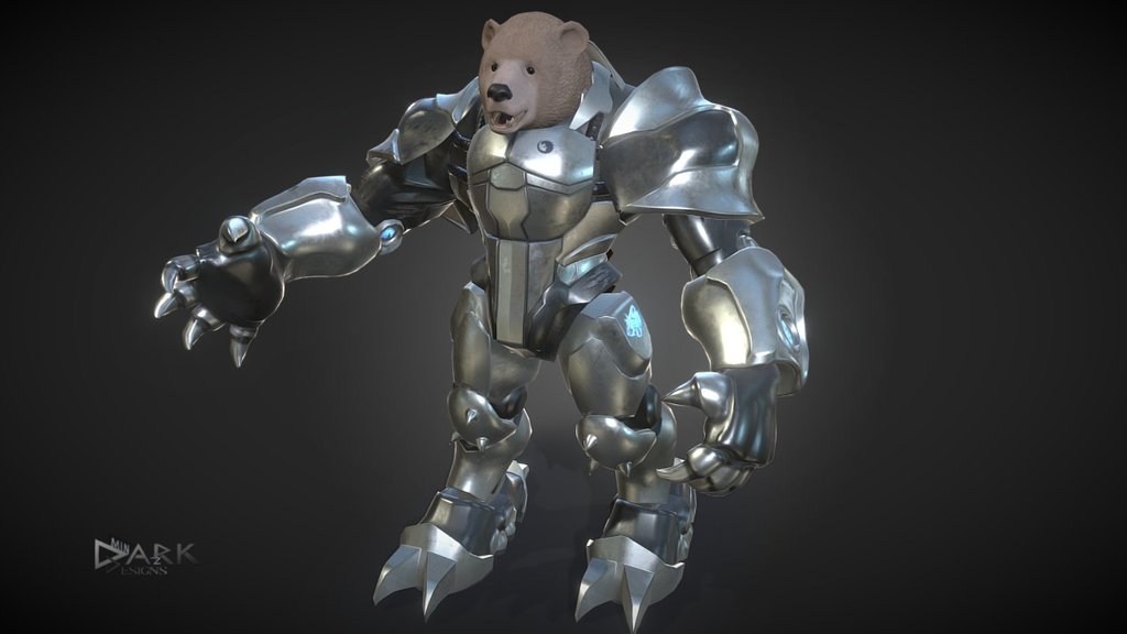 This mighty bear has finished the trials of the wolf, bear, eagle and tiger. 
After a fearsome battle against the king of monsters both almost died, in a last attempt to save their lives they decided to fuse into one.

Now Cybearzilla/B-ZILLA is the true king of monsters! And ready to drop the hottest mixtape of 2016 - Cyborg Bear Godzilla - Cybearzilla - 3D model by dark-minaz 3d model