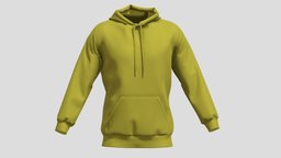 Hoodie Yellow PBR Realistic cloth, women, hood, sweater, men, look, outfit, marvelous, hoodie, sweatshirt, uni, apparel, sportswear, pullover, outerwear, character, asset, game, 3d, pbr, low, poly, design, man, digital, sport, clothing, menwear, menlook