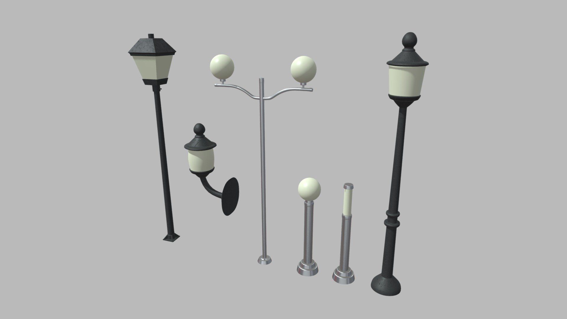 This model contains an Street Lights 01 02 03 04 05 06 based on realistic street lights which i modeled in Maya 2018 and texturized in Substance Painter.

The 6 street lights will have textures, fbx, obj, mb, dae, blend and substance file, all in one unique UV.

These models will be part of a huge city elements pack which will be added as a big pack and separately on my profile.

If you need any kind of help contact me, i will help you with everything i can. If you like the model please give me some feedback, I would appreciate it.

Don’t doubt on contacting me, i would be very happy to help. If you experience any kind of difficulties, be sure to contact me and i will help you. Sincerely Yours, ViperJr3D - Street Lights 01 02 03 04 05 06 - Buy Royalty Free 3D model by ViperJr3D 3d model