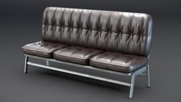 Waiting room leather sofa