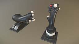 Low Poly Hands On Throttle and Stick for VR