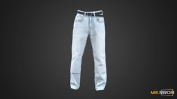 [Game-Ready] Light Blue Jeans and Belt