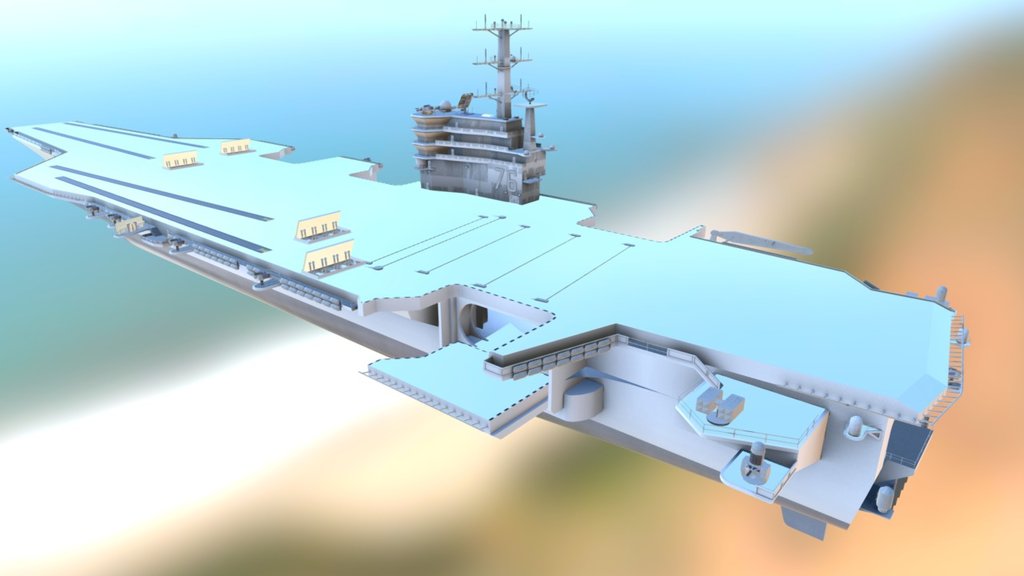 USS CVN-76 Ronald Reagan Textured02 - 3D model by Retroepic 3d model