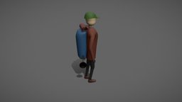 Character With Animations hat, humanoid, boy, walking, young, color, jump, climbing, climb, backpack, fall, colour, push, looping, traveler, loop, animations, hiking, skinned, idle, hiker, idle-animation, character, lowpoly, walk, animation, animated, human, rigged, ambiguous