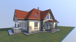 Double House 2020 November project, cottage, architect, residence, 3d, model, design, house, sketchfab, download