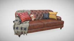 Chesterfield Sofa sofa, prop, furniture, modeling-maya, texturing-substance, chesterfield-sofa