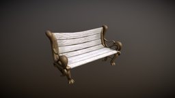 Stylized bench wooden, bench, tex, bake, 2k, substaincepainter, texture, chair, low, poly, stylized