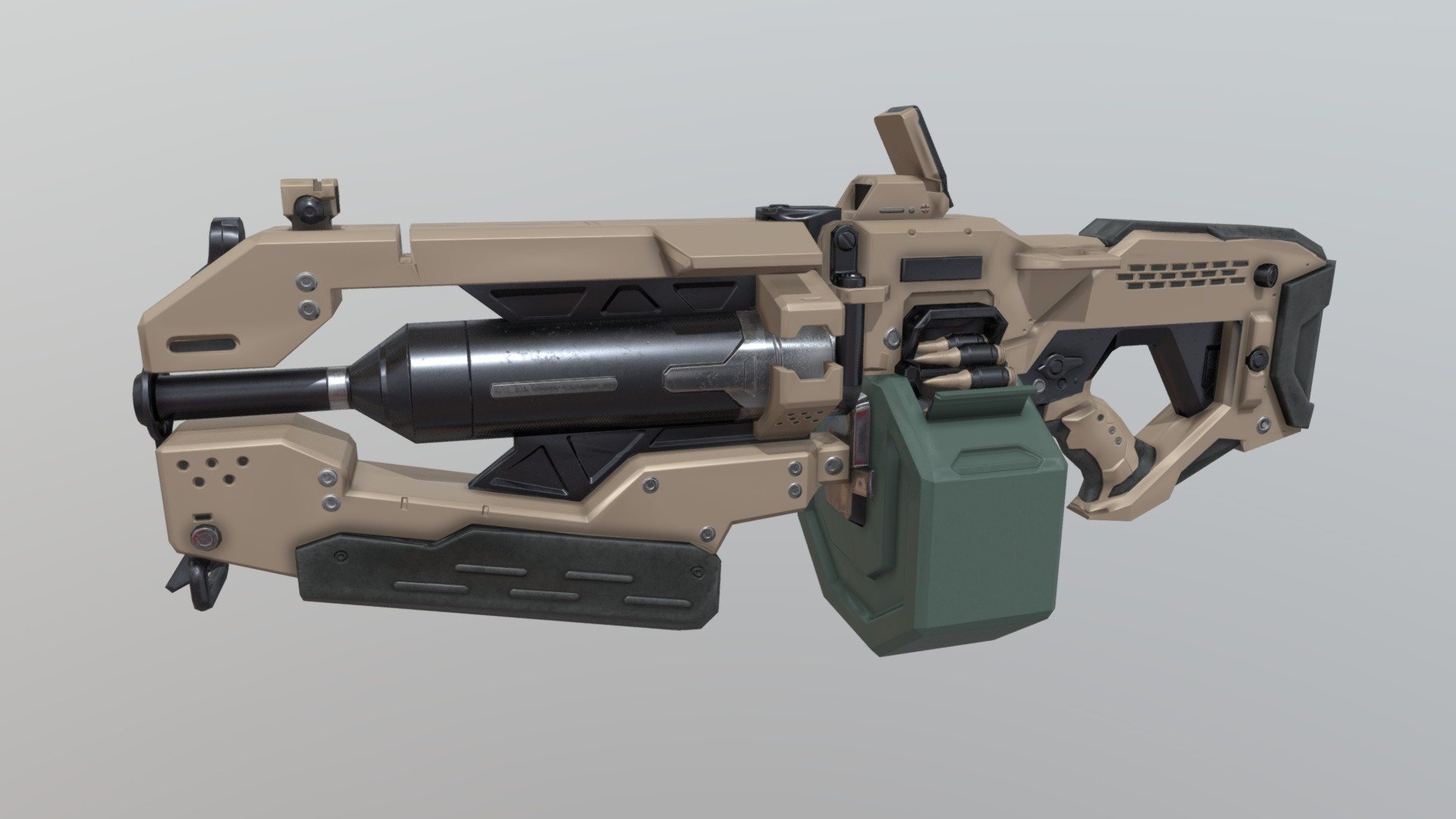 Class modelling assignment - DOOM Concept Assault Rifle - 3D model by metalmorag 3d model