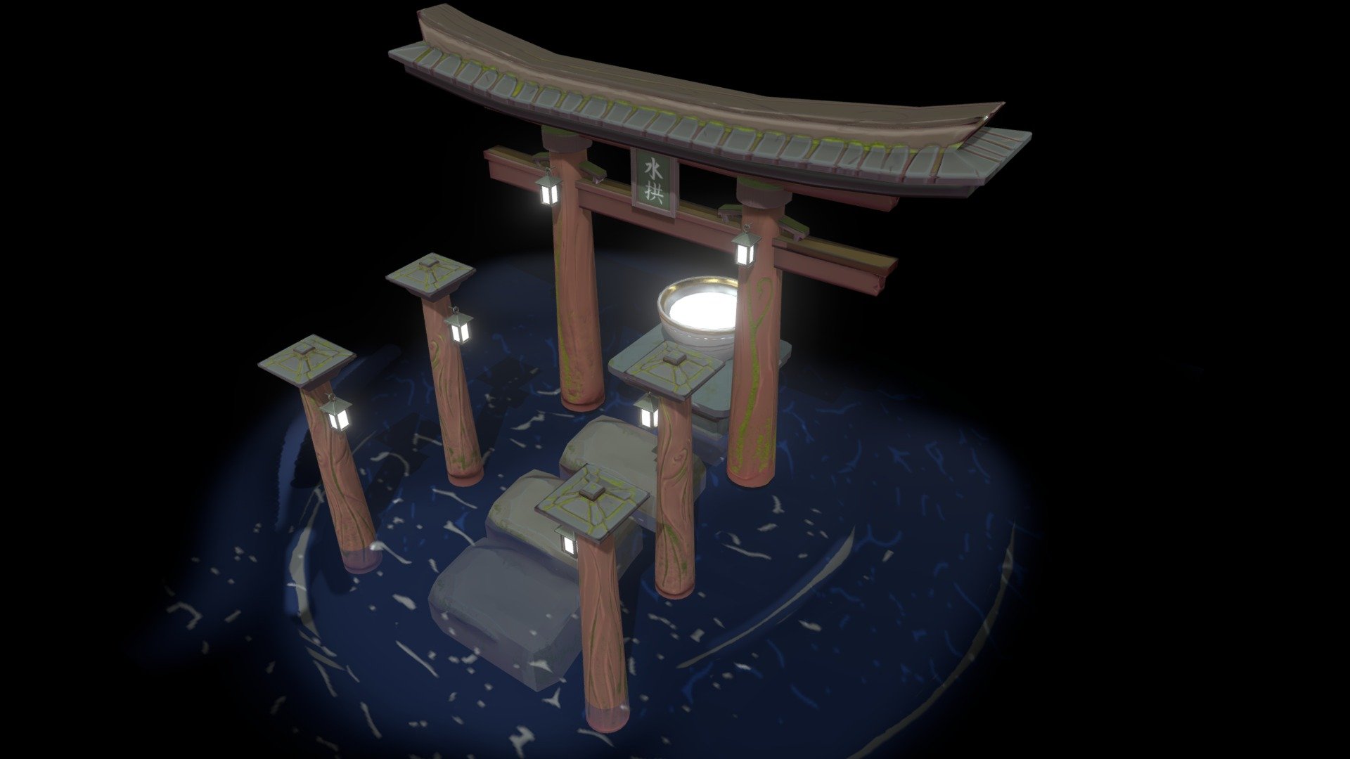 Modeling and texturing practice
3D environment art - Stylized Japanese Arch - 3D model by ArielCastilleroV 3d model