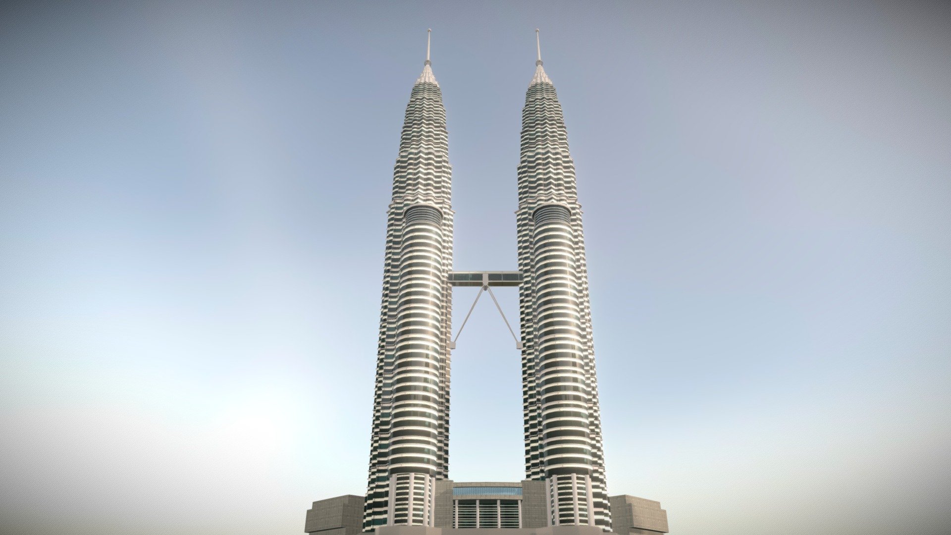 PETRONAS Twin Towers,model sculpted and retopoed with 3ds Max - PETRONAS Twin Towers - 3D model by Neel3Dartist (@Neel91) 3d model